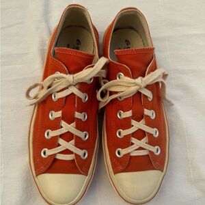 Moonstar Low Basket Sneakers Orange Canvas Rubber US 7, JP 23 Made in Japan